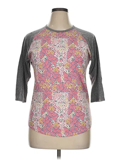 Pre-owned Lularoe 3/4 Sleeve T-shirt In Pink