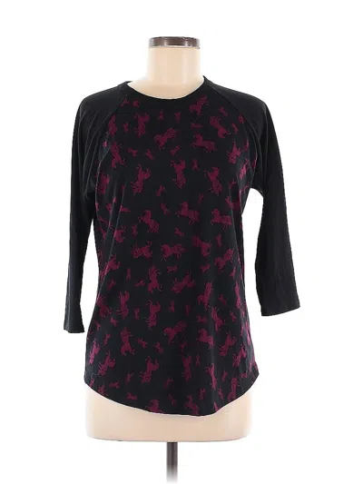 Pre-owned Lularoe 3/4 Sleeve T-shirt In Purple