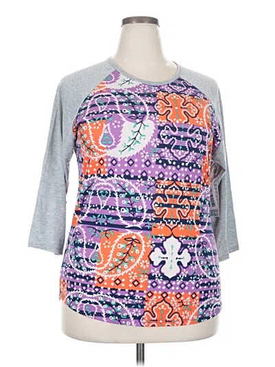 Pre-owned Lularoe 3/4 Sleeve T-shirt In Purple