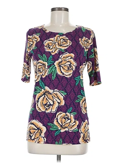 Pre-owned Lularoe 3/4 Sleeve T-shirt In Purple
