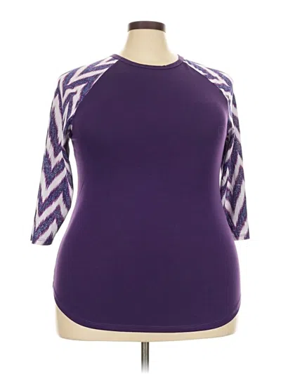 Pre-owned Lularoe 3/4 Sleeve T-shirt In Purple