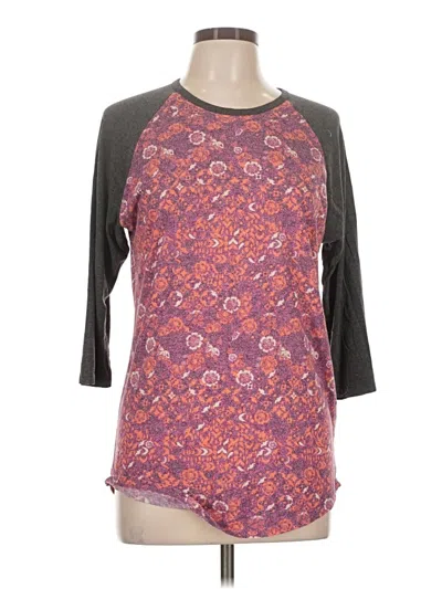 Pre-owned Lularoe 3/4 Sleeve T-shirt In Purple