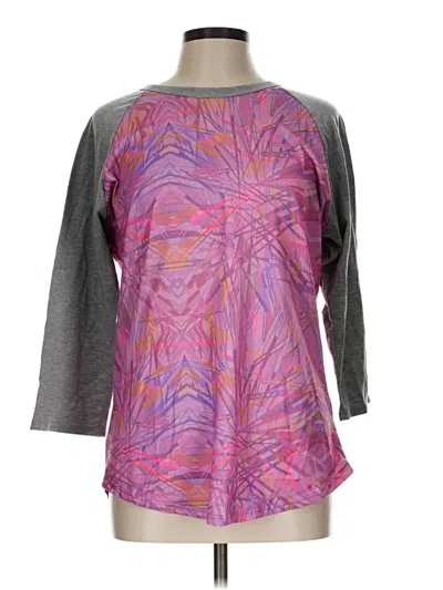 Pre-owned Lularoe 3/4 Sleeve T-shirt In Purple
