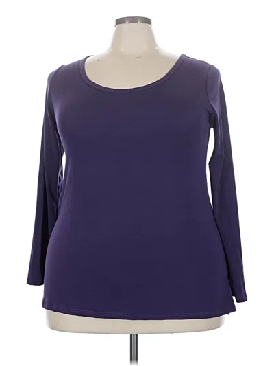 Pre-owned Lularoe 3/4 Sleeve T-shirt In Purple