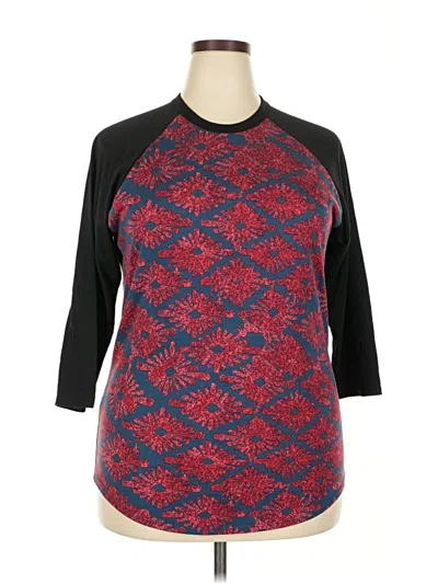 Pre-owned Lularoe 3/4 Sleeve T-shirt In Red