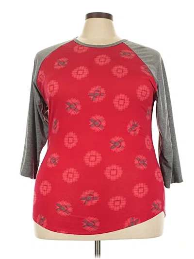 Pre-owned Lularoe 3/4 Sleeve T-shirt In Red