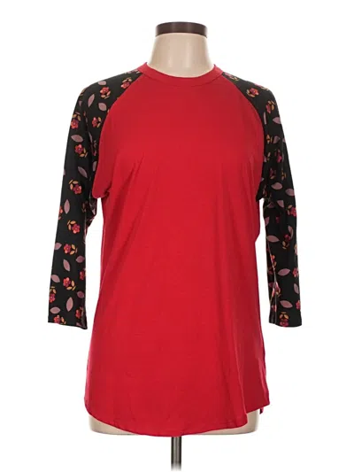 Pre-owned Lularoe 3/4 Sleeve T-shirt In Red
