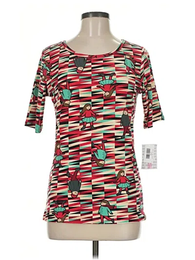 Pre-owned Lularoe 3/4 Sleeve T-shirt In Red