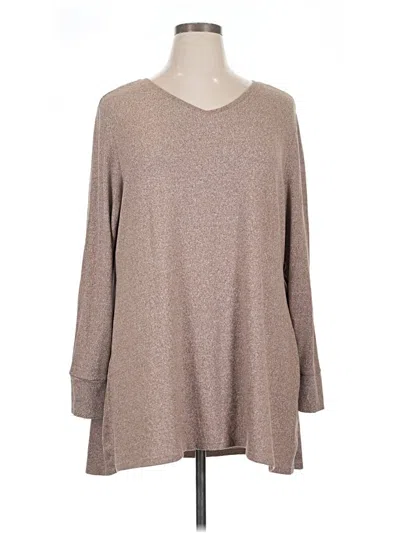 Pre-owned Lularoe 3/4 Sleeve T-shirt In Tan