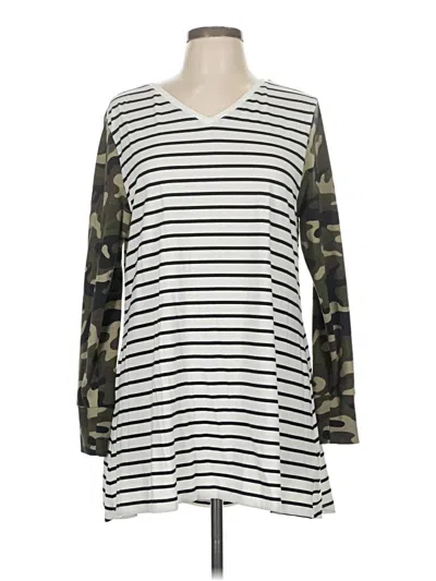 Pre-owned Lularoe 3/4 Sleeve T-shirt In White