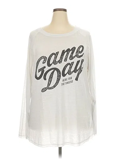 Pre-owned Lularoe 3/4 Sleeve T-shirt In White