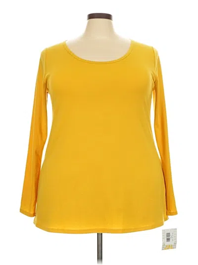 Pre-owned Lularoe 3/4 Sleeve T-shirt In Yellow