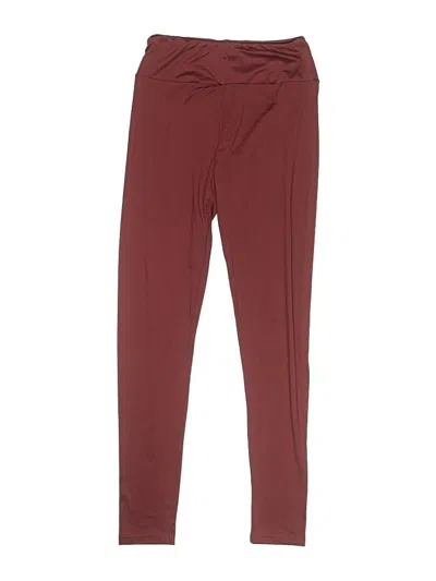 Pre-owned Lularoe Kids' Active Pants In Burgundy