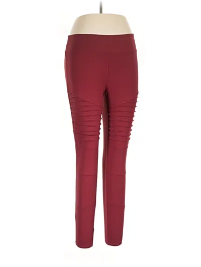 Pre-owned Lularoe Active Pants In Burgundy