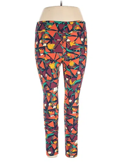 Pre-owned Lularoe Active Pants In Orange