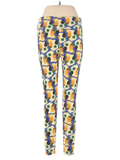 Pre-owned Lularoe Active Pants In Yellow