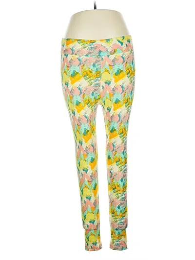 Pre-owned Lularoe Active Pants In Yellow