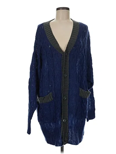 Pre-owned Lularoe Cardigan Sweater In Blue