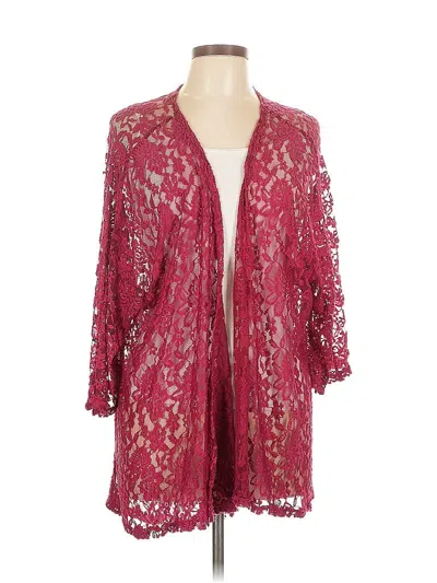 Pre-owned Lularoe Cardigan Sweater In Burgundy