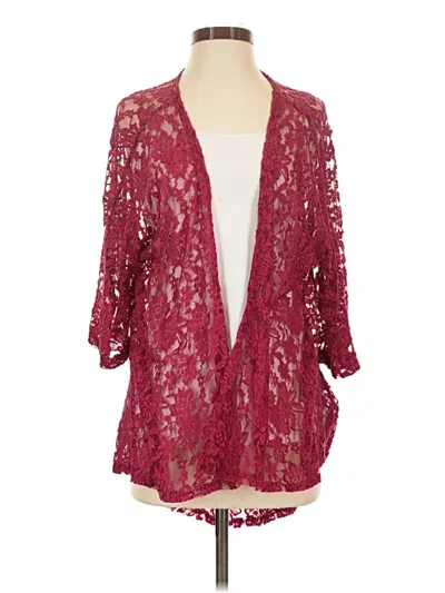 Pre-owned Lularoe Cardigan Sweater In Burgundy