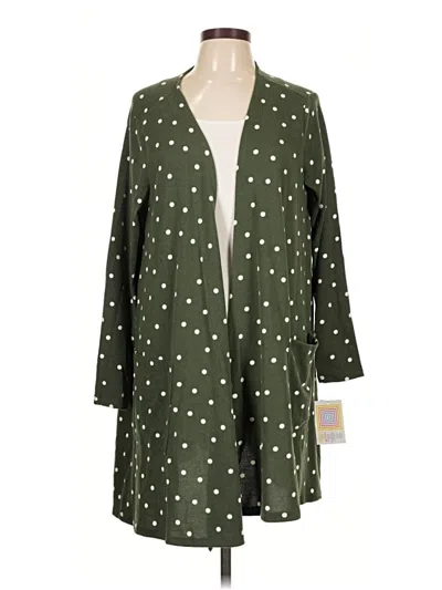 Pre-owned Lularoe Cardigan Sweater In Green