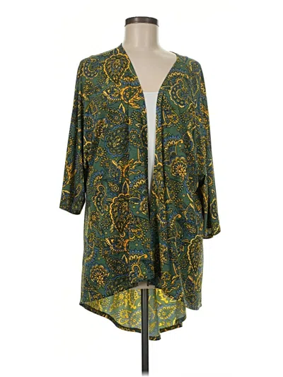 Pre-owned Lularoe Cardigan Sweater In Green