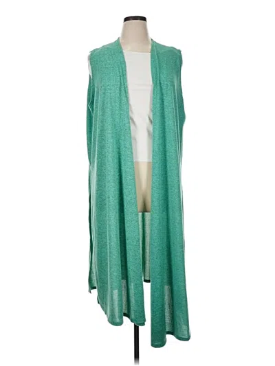 Pre-owned Lularoe Cardigan Sweater In Green
