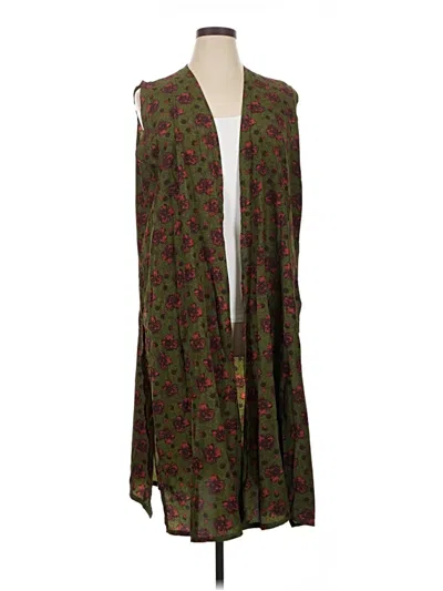 Pre-owned Lularoe Cardigan Sweater In Green