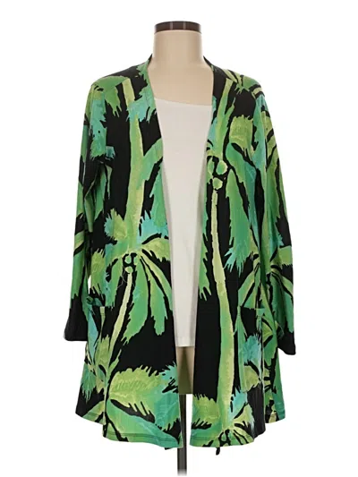 Pre-owned Lularoe Cardigan Sweater In Green