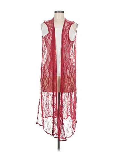 Pre-owned Lularoe Cardigan Sweater In Red