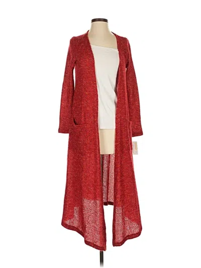 Pre-owned Lularoe Cardigan Sweater In Red
