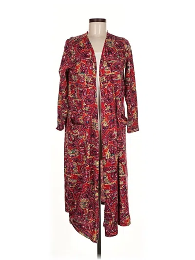 Pre-owned Lularoe Cardigan Sweater In Red