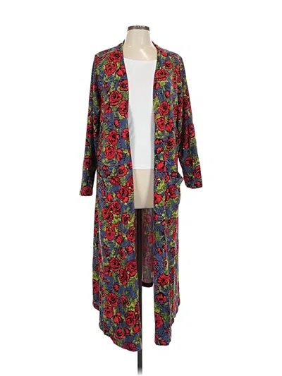 Pre-owned Lularoe Cardigan Sweater In Red