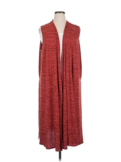 Pre-owned Lularoe Cardigan Sweater In Red
