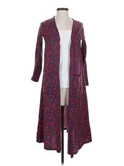 Pre-owned Lularoe Cardigan Sweater In Red