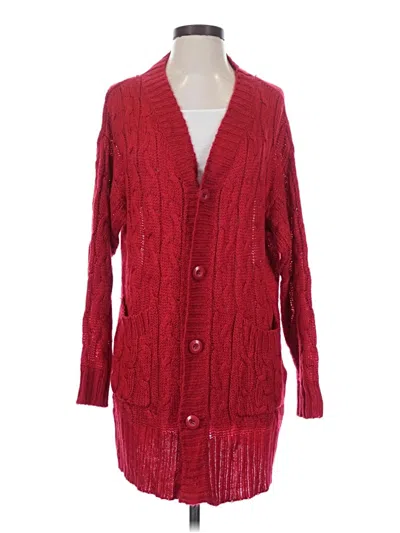 Pre-owned Lularoe Cardigan Sweater In Red