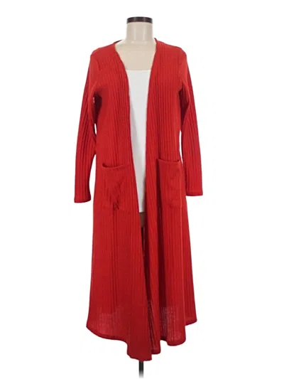Pre-owned Lularoe Cardigan Sweater In Red