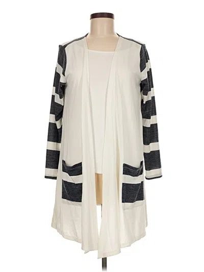 Pre-owned Lularoe Cardigan Sweater In White