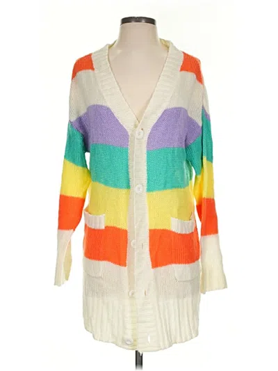 Pre-owned Lularoe Cardigan Sweater In White