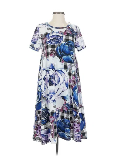 Pre-owned Lularoe Casual Dress In Blue