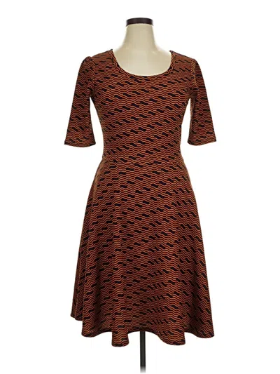 Pre-owned Lularoe Casual Dress In Brown