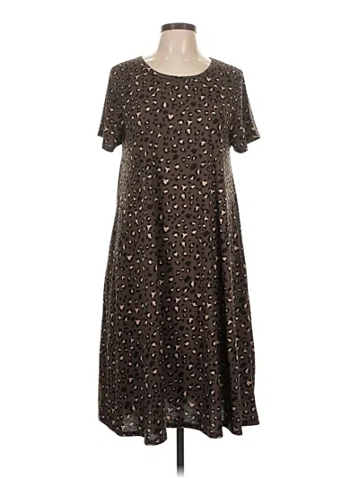 Pre-owned Lularoe Casual Dress In Brown