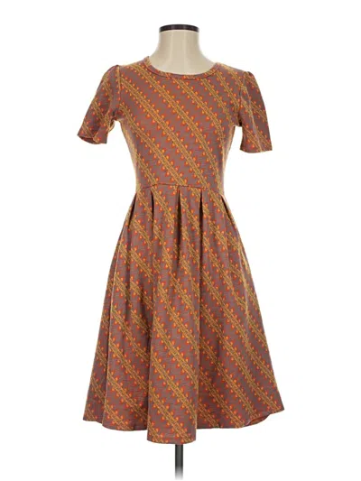 Pre-owned Lularoe Casual Dress In Brown