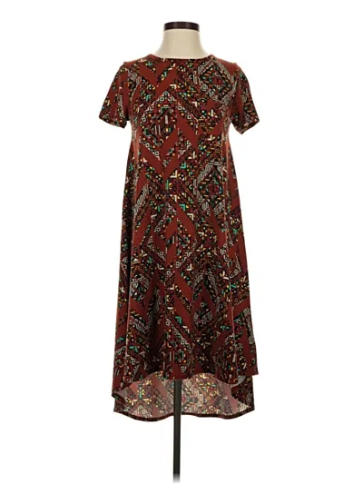 Pre-owned Lularoe Casual Dress In Brown