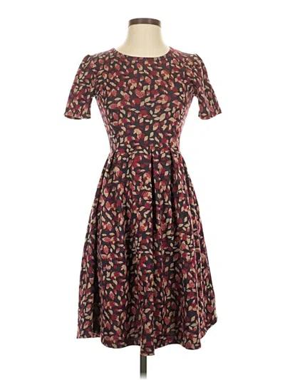 Pre-owned Lularoe Casual Dress In Brown
