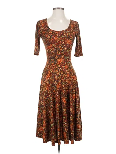 Pre-owned Lularoe Casual Dress In Brown