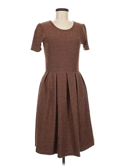 Pre-owned Lularoe Casual Dress In Brown