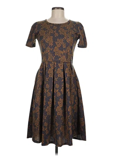 Pre-owned Lularoe Casual Dress In Brown