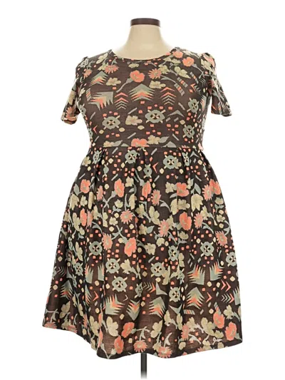 Pre-owned Lularoe Casual Dress In Brown