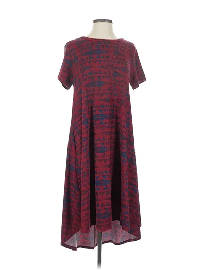 Pre-owned Lularoe Casual Dress In Burgundy